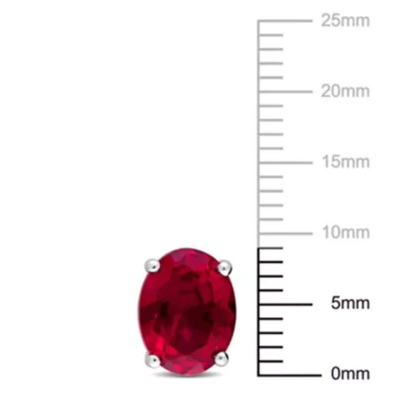 Lab Created Created Ruby Stud Earrings in Sterling Silver