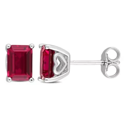 Lab Created Created Ruby Stud Earrings in Sterling Silver