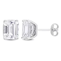 Lab Created Created White Sapphire Stud Earrings in Sterling Silver