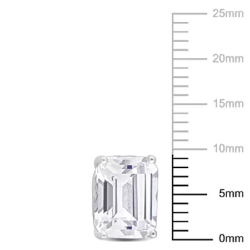 Lab Created Created White Sapphire Stud Earrings in Sterling Silver