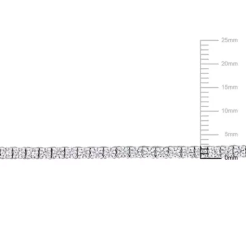 Lab Created Created White Sapphire Tennis Necklace in Sterling Silver