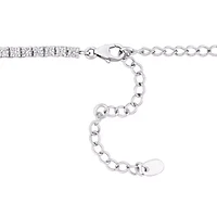 Lab Created Created White Sapphire Tennis Necklace in Sterling Silver