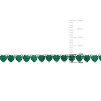 Lab Created Created Emerald Classic Tennis Necklace in Sterling Silver