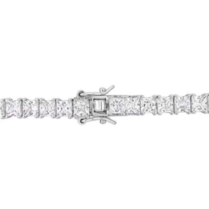 Lab Created Created White Sapphire Tennis Bracelet in Sterling Silver