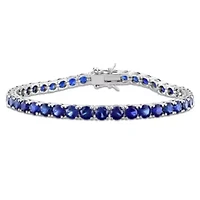 Created Gemstone Tennis Bracelet Sterling Silver