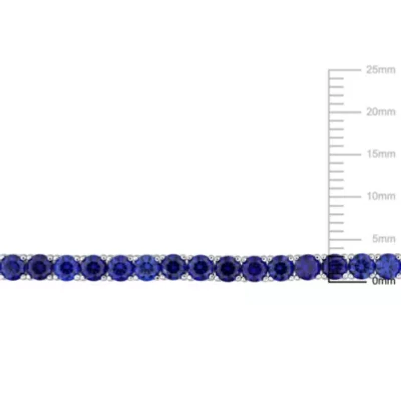 Created Gemstone Tennis Bracelet Sterling Silver