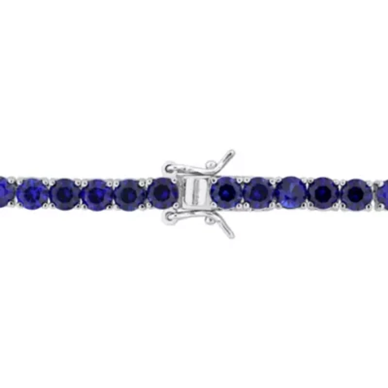 Created Gemstone Tennis Bracelet Sterling Silver