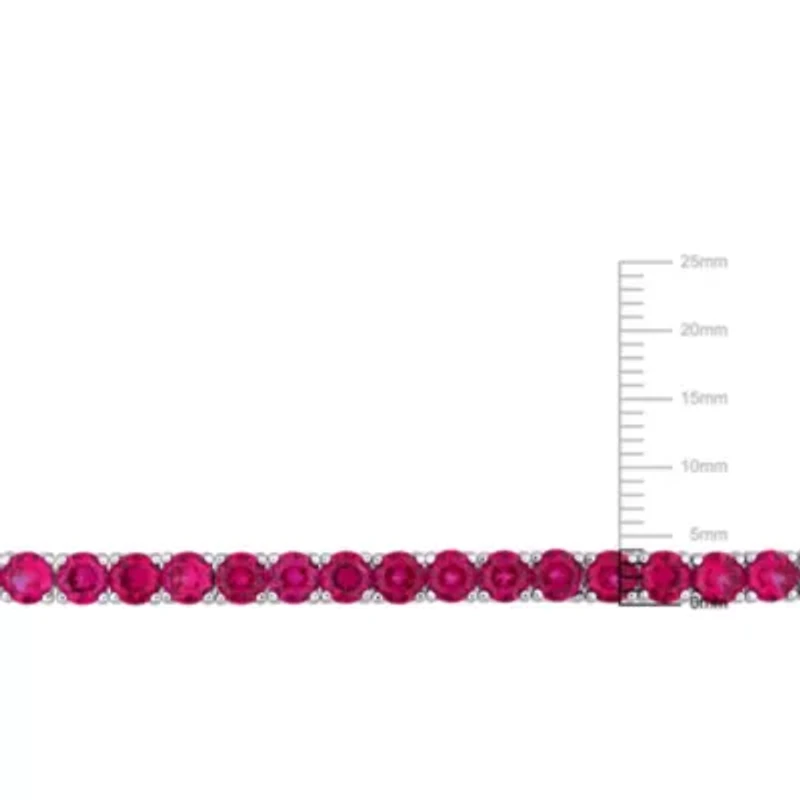 Lab Created Created Emerald Tennis Bracelet in Sterling Silver