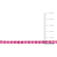 Lab Created Created Pink Sapphire Tennis Bracelet in Rose Plated Sterling Silver
