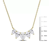Lab Created Created White Sapphire Necklace in Yellow Plated Sterling Silver
