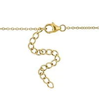 Lab Created Created White Sapphire Necklace in Yellow Plated Sterling Silver