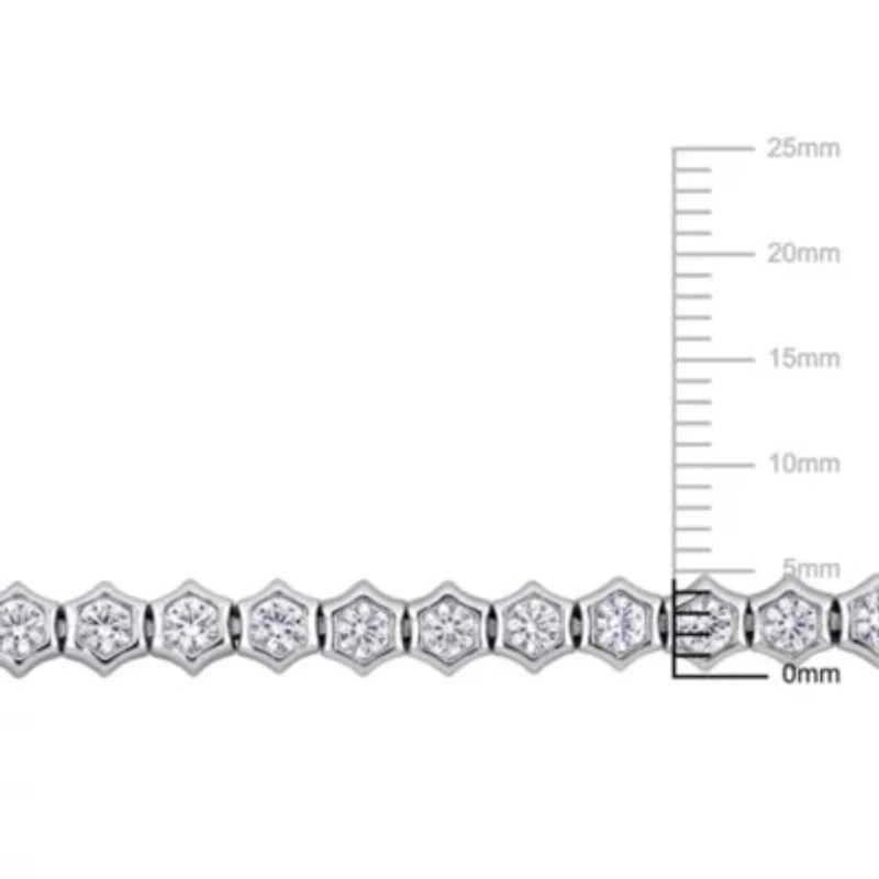 Lab Created Created White Sapphire Tennis Bracelet in Sterling Silver
