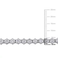 Lab Created Created White Sapphire Tennis Bracelet in Sterling Silver