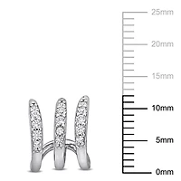 Lab Created Created White Sapphire 3-Layer Earrings in Sterling Silver