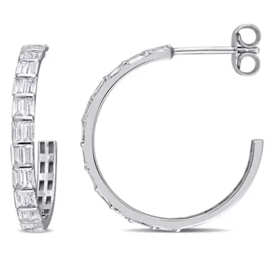 1.92 ct. t.w. Diamond Open Hoop Earrings in 14K White Gold