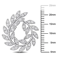 7/8 ct. t.w. Diamond Leaf Stud Earrings in 14K White Gold