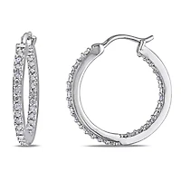 1/4 ct. t.w. Diamond Hoop Earrings in Sterling Silver