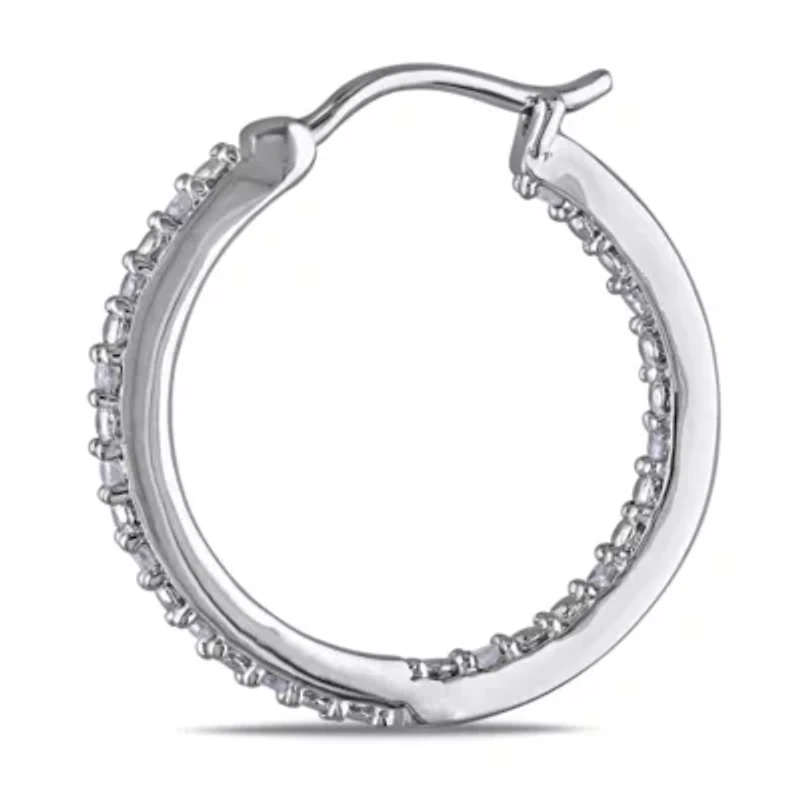 1/4 ct. t.w. Diamond Hoop Earrings in Sterling Silver