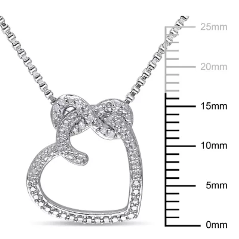 Diamond Accent Heart Infinity Pendant with Chain in Sterling Silver, 18"