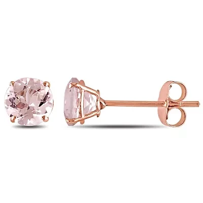 Morganite Stud Earrings in 10K Rose Gold