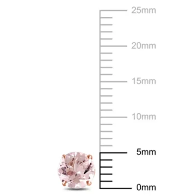 Morganite Stud Earrings in 10K Rose Gold