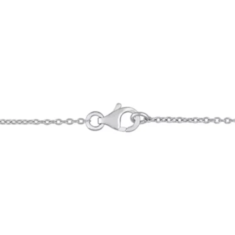 Multi-Gemstones Mosaic Teardrop Necklace in Sterling Silver, 17"+1"