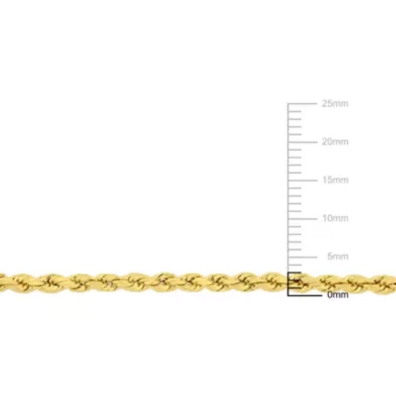 3MM Twist Rope Necklace in 10K Yellow Gold, 22"