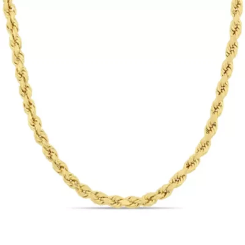 4MM Rope Men's Necklace in 10K Yellow Gold, 24"