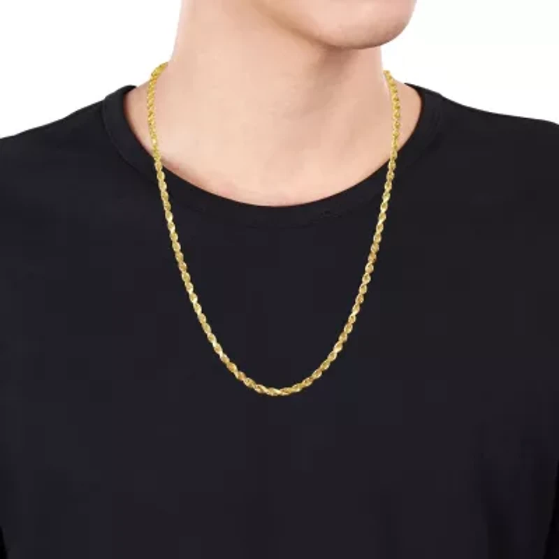 4MM Rope Men's Necklace in 10K Yellow Gold, 24"