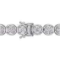 Lab Created 4.83 ct. t.w. Lab Grown Diamond Halo Tennis Bracelet in 14K White Gold, 7"