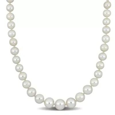 6-11MM Graduated Freshwater Cultured Pearl Strand Necklace with Sterling Silver Clasp, 18"