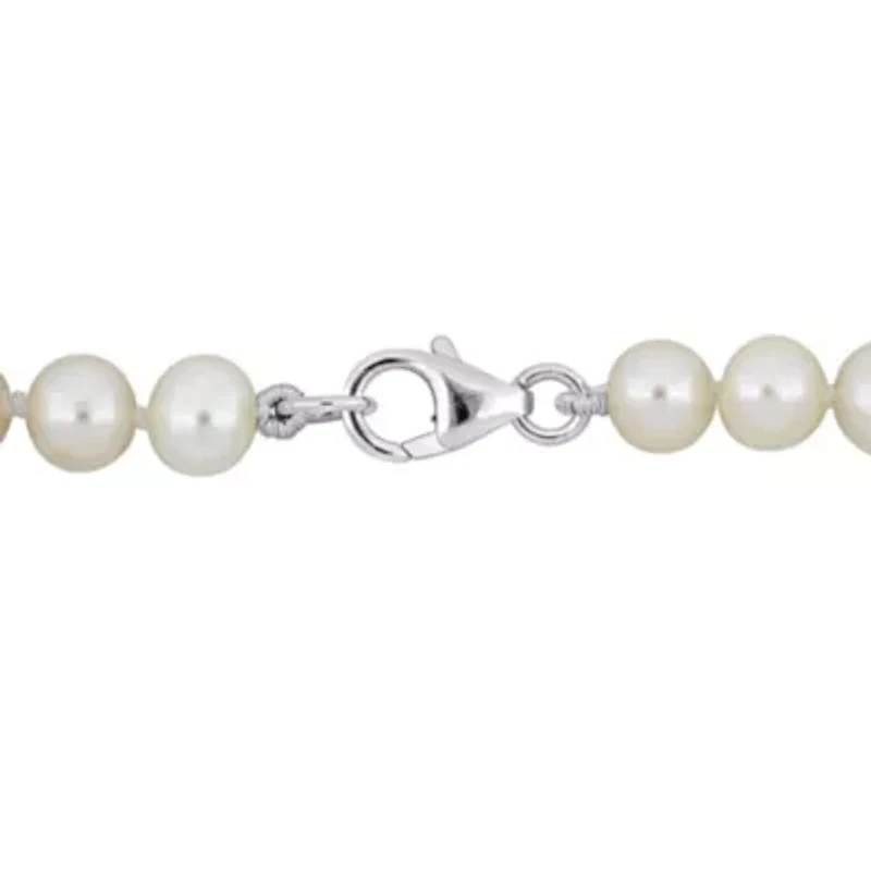 6-11MM Graduated Freshwater Cultured Pearl Strand Necklace with Sterling Silver Clasp, 18"