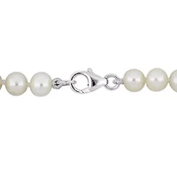 6-11MM Graduated Freshwater Cultured Pearl Strand Necklace with Sterling Silver Clasp, 18"