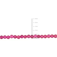 Lab Created Created Ruby Beaded Bracelet in Yellow Plated Sterling Silver, 7.25"+1"