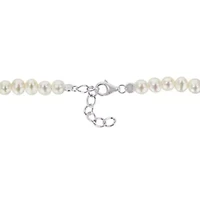 4.5-5MM Freshwater Cultured Pearl Bracelet in Sterling Silver, 7.25"+1"