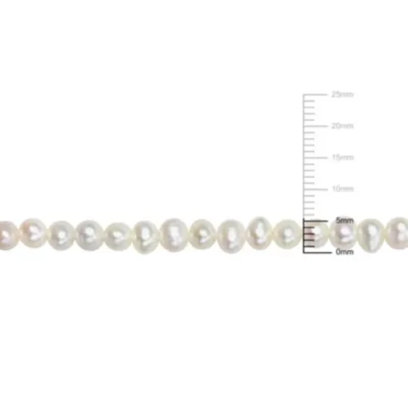 4.5-5MM Freshwater Cultured Pearl Bracelet in Sterling Silver, 7.25"+1"
