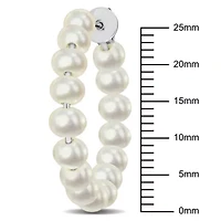 3.5-4.5MM Freshwater Cultured Pearl Hoop Earrings in Sterling Silver