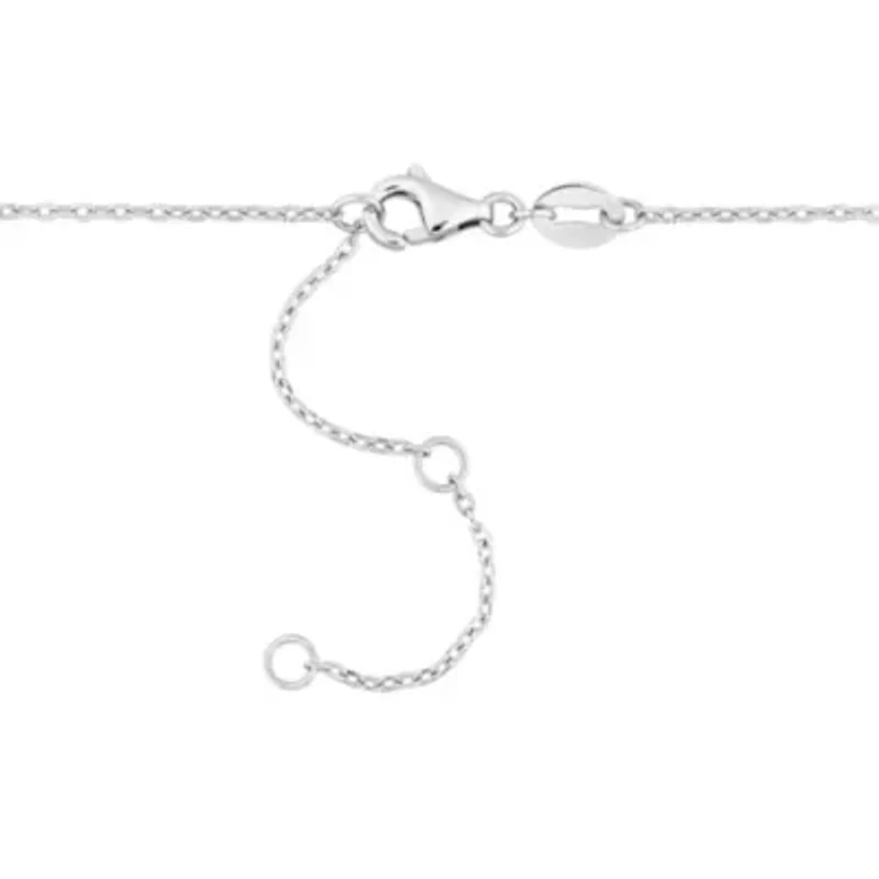 Aquamarine Bead Necklace in Sterling Silver, 16.5"+2"