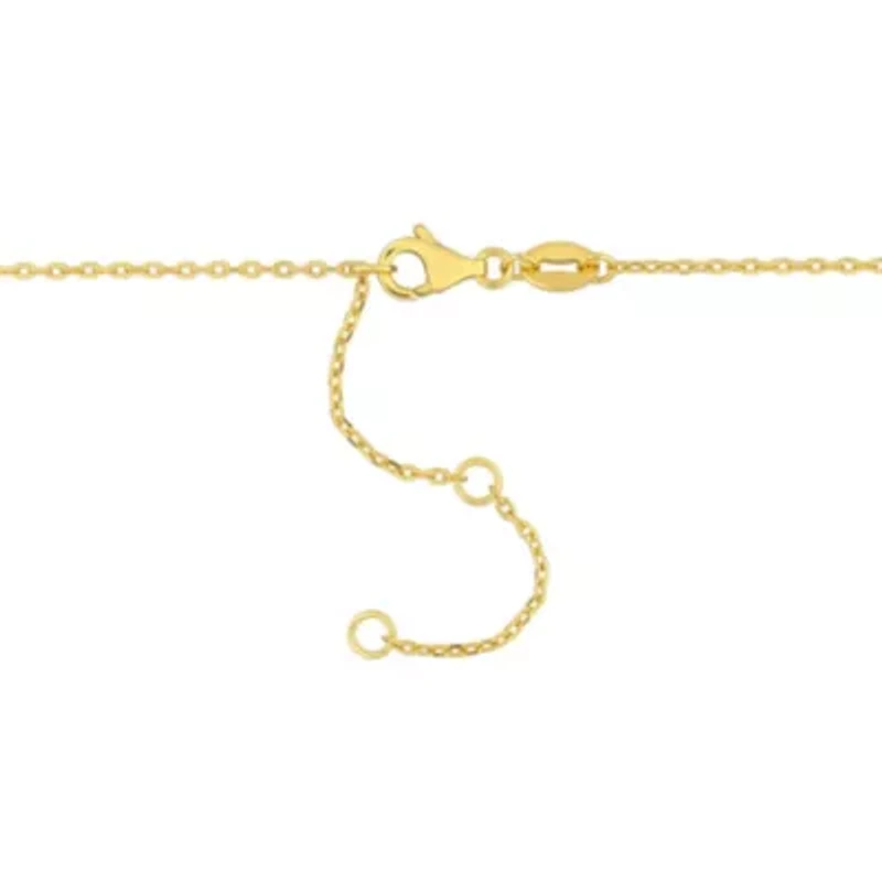 Green Onyx Bead Necklace in Yellow Plated Sterling Silver, 16.5:+2"