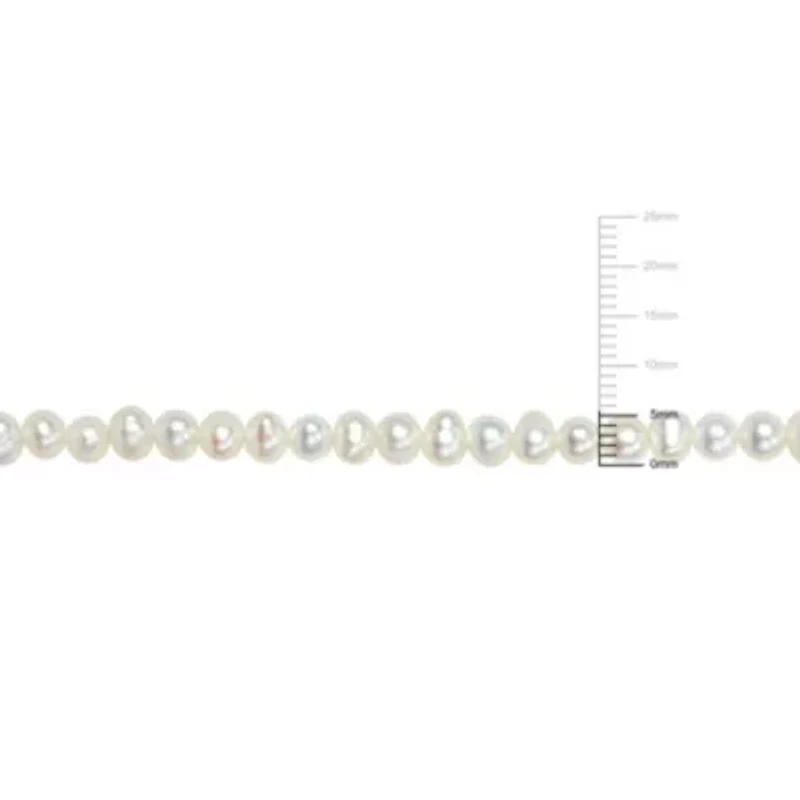 4.5-5MM Freshwater Cultured Pearl Strand Necklace with Sterling Silver Clasp, 17"+2"