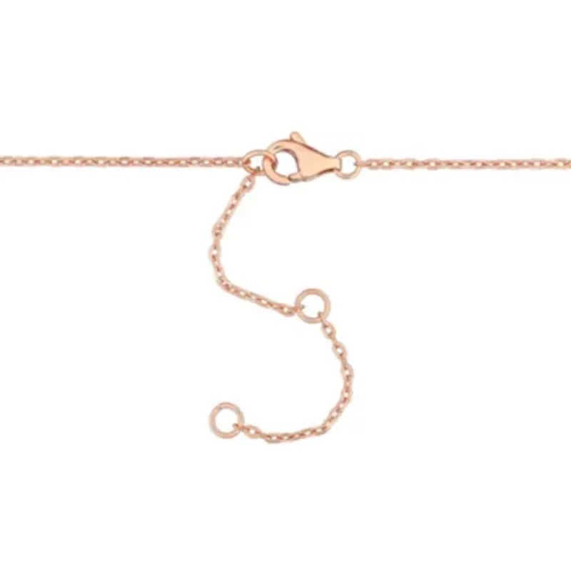 Pink Tourmaline Bead Bracelet in Rose Plated Sterling Silver, 7"+2"