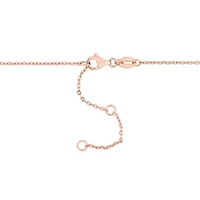 Pink Tourmaline Bead Necklace in Rose Plated Sterling Silver, 16.5"+2"