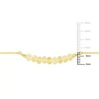 Citrine Bead Necklace in Yellow Plated Sterling Silver, 16.5"+2"