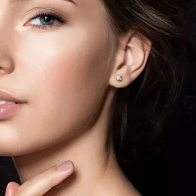 Lab Created Grown Diamond Martini Style Earrings 14K Gold