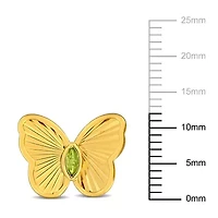 Peridot Butterfly Stud Earrings in Yellow Plated Sterling Silver