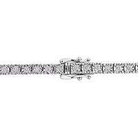 Lab Grown Diamond Tennis Bracelet in Sterling Silver, 7-in