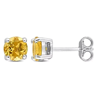 Citrine Stud Earrings in Sterling Silver