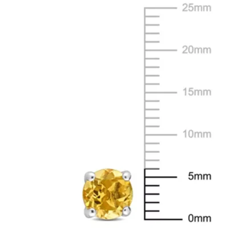 Citrine Stud Earrings in Sterling Silver