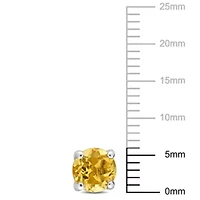 Citrine Stud Earrings in Sterling Silver