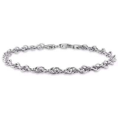 3.7MM Singapore Link Anklet in Sterling Silver, 9"
